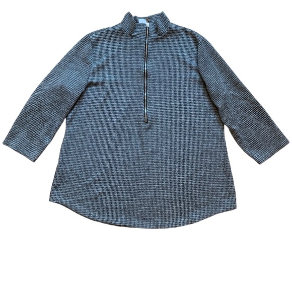 Artex Fashions Black & White Houndstooth 1/4 Zip Sweater 2X - Picture 1 of 9